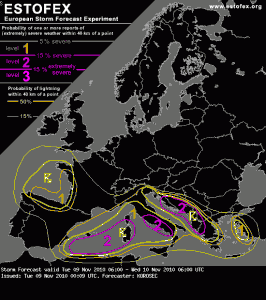 estofex allerta meteo sturmforum emanato cagliari forecast possibili livello grandinate regen prossime nubifragi violenti fenomeni noordwest mirino perturbazione ovest tirreniche